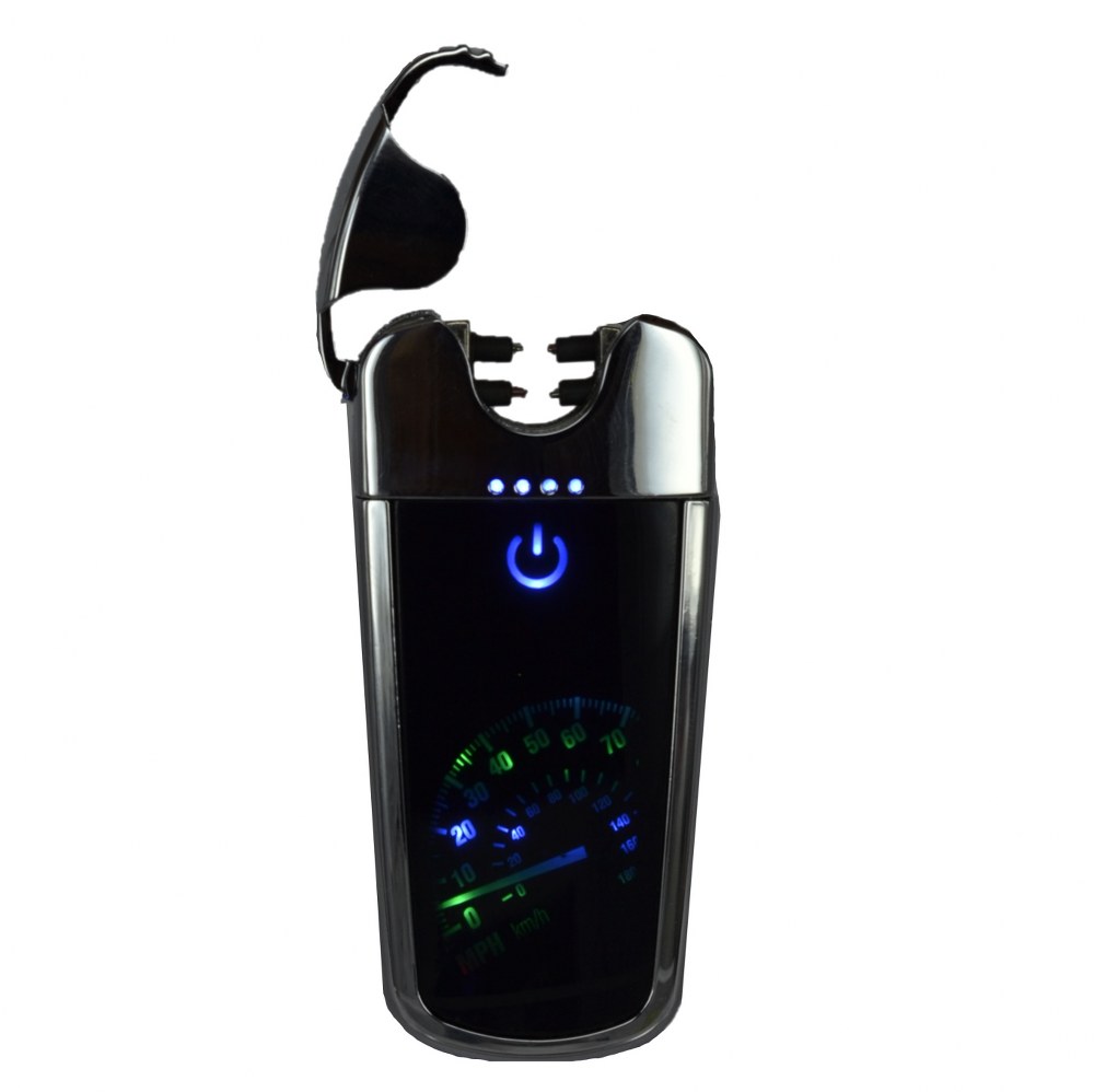 Usb Şarjlı Led Km Göstergeli Elektronik Çakmak Gümüş