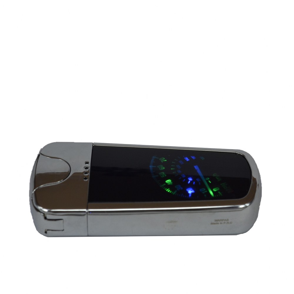 Usb Şarjlı Led Km Göstergeli Elektronik Çakmak Gümüş