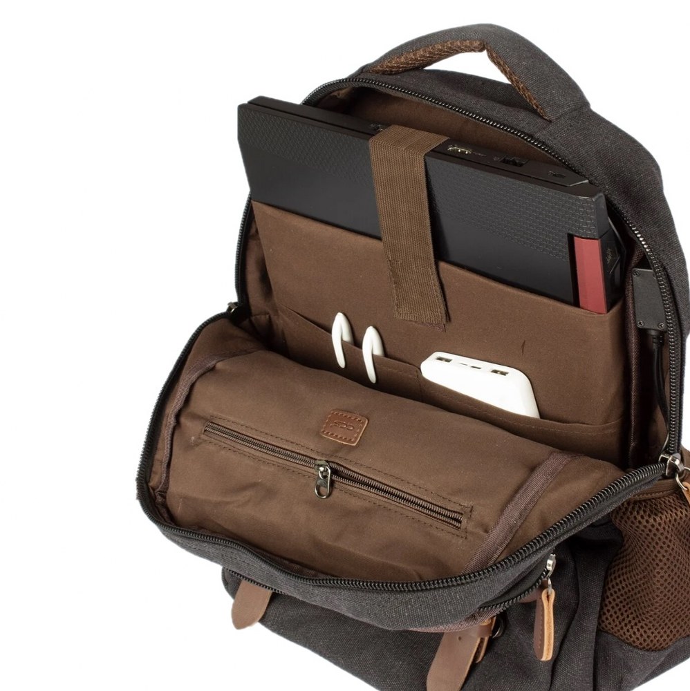 Ççs 51374 Kanvas Laptop Bölmeli Sırt Çantası Siyah