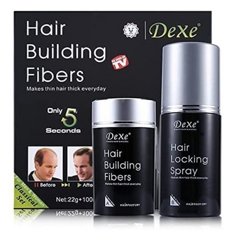 Dexe Saç Dolgunlaştırıcı Fiber Keratin Toz ve Sprey Siyah