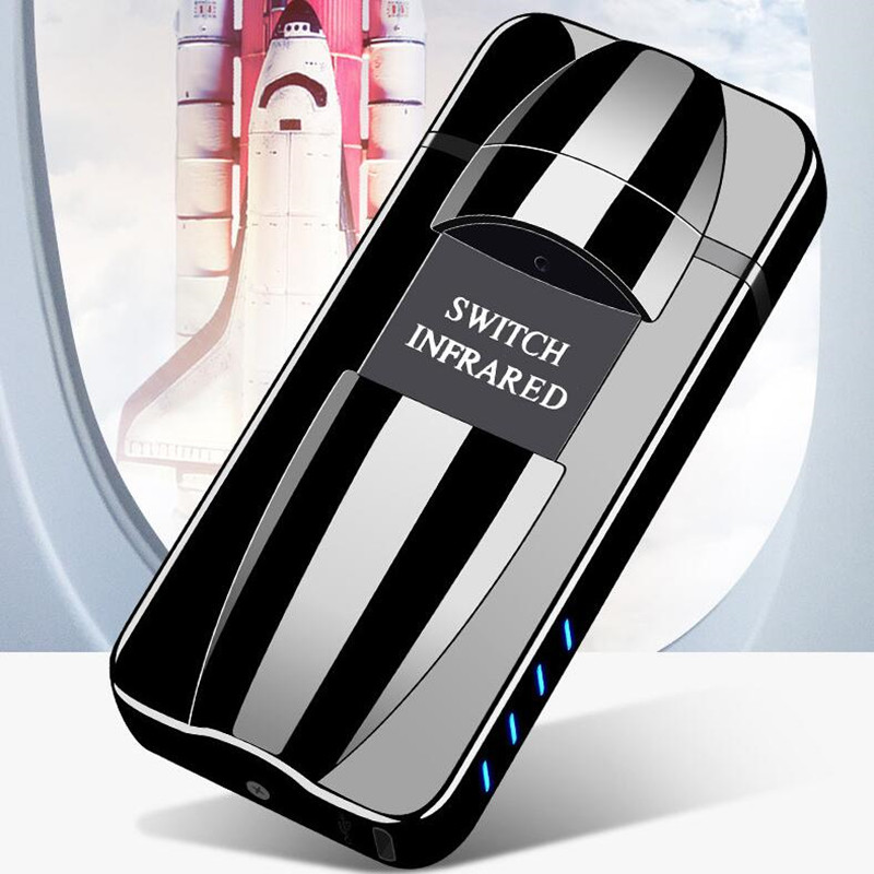 Sensörlü Alevsiz USB Şarjlı Tesla Çakmak Siyah