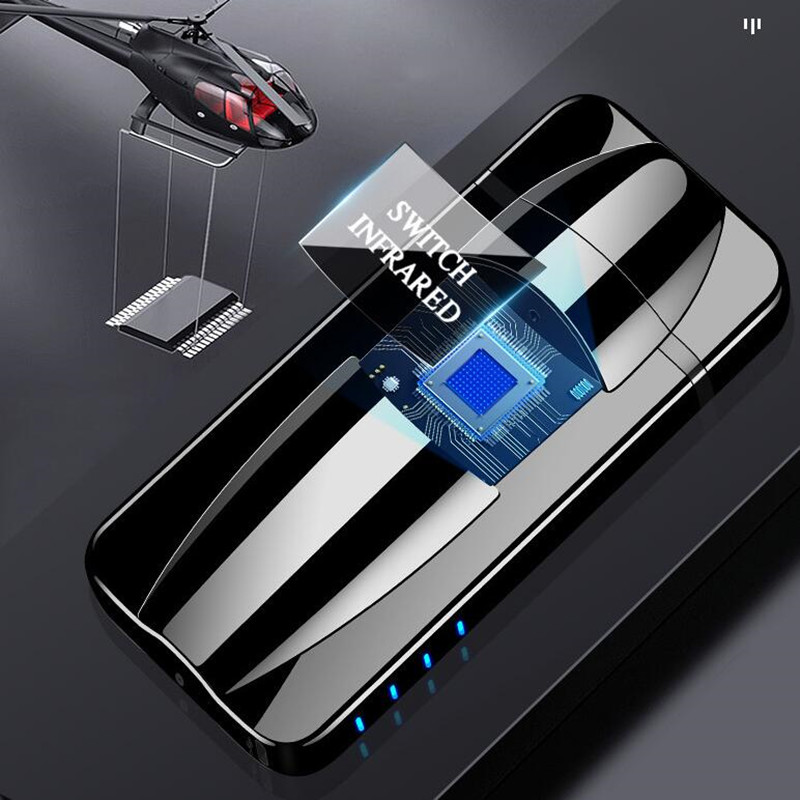 Sensörlü Alevsiz USB Şarjlı Tesla Çakmak Siyah