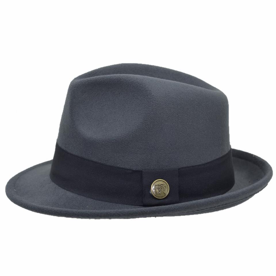 Fötr Fedora Şapka Panama Kasket Gri