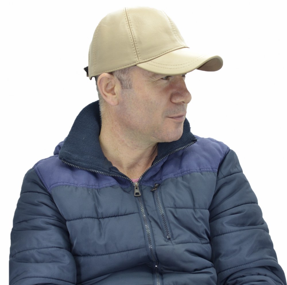 Ayarlanabilir Deri Şapka Bej