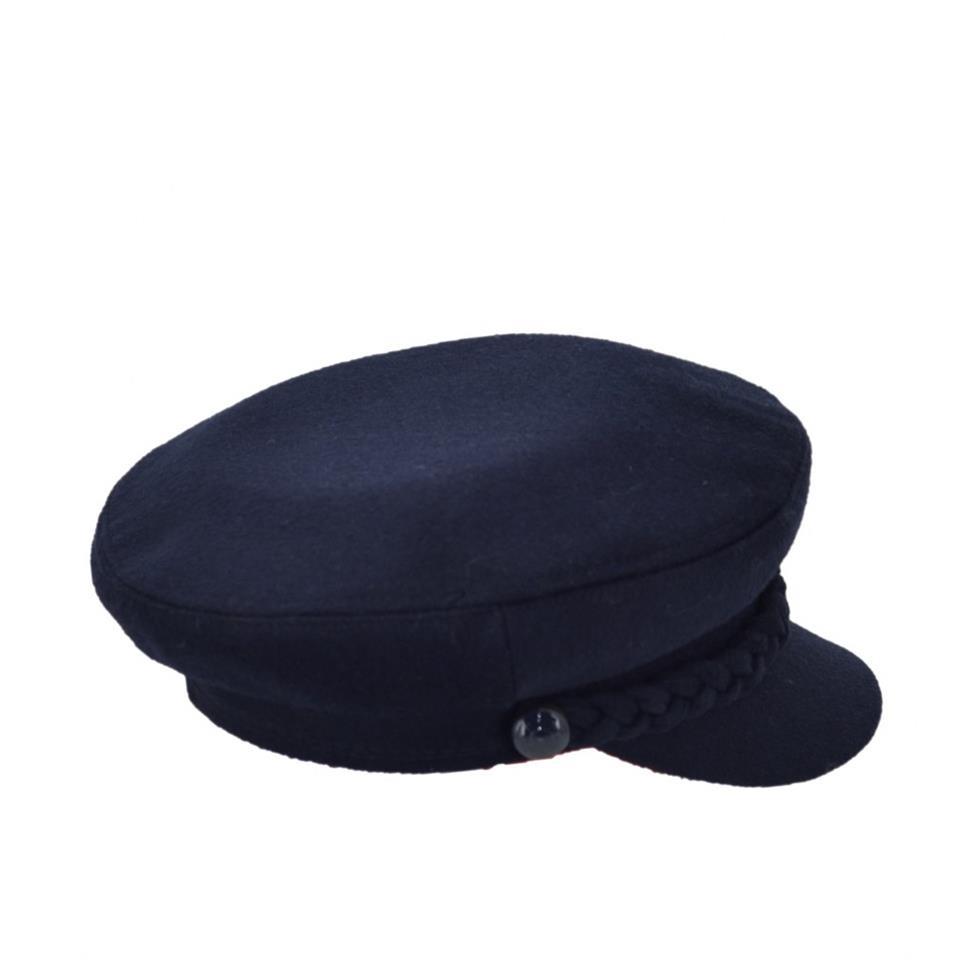 Kaşmir İngiliz Model Kaptan Kasket Şapka Lacivert