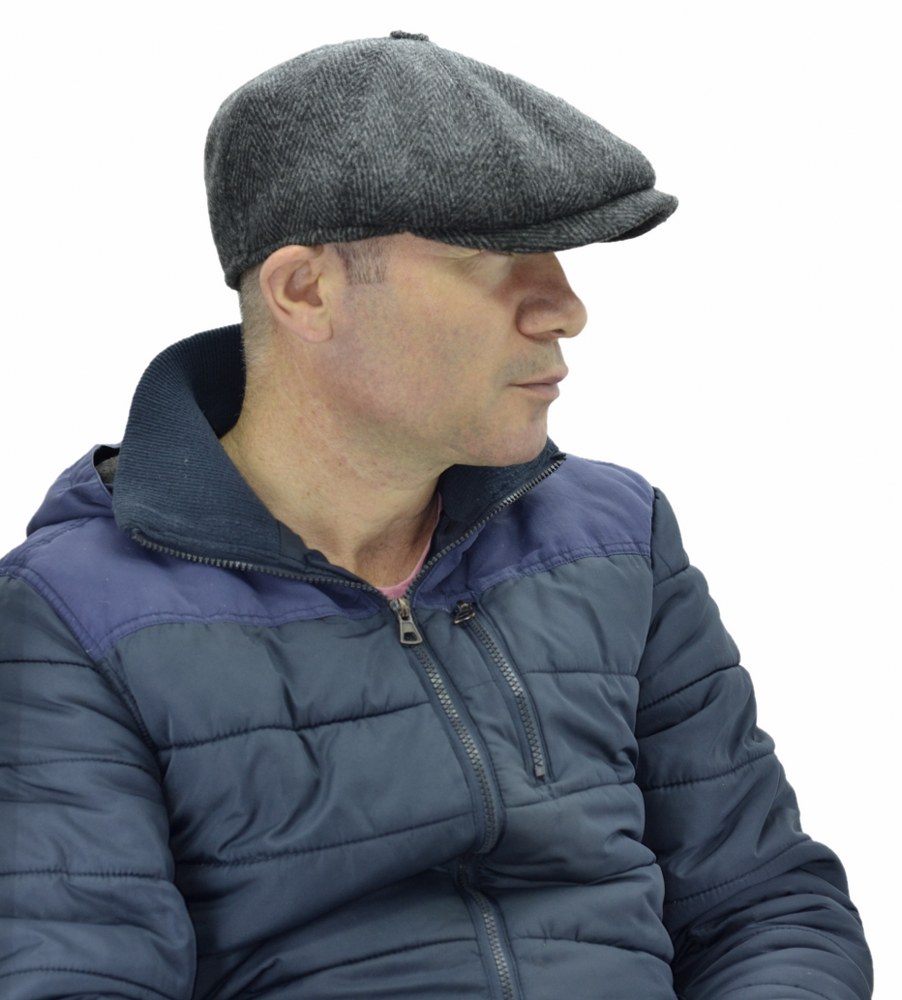 Peaky Blinders İngiliz Model Yün Kasket Koyu Gri