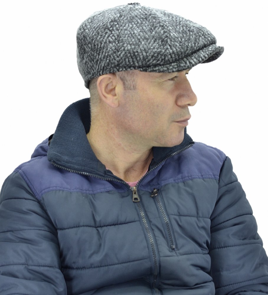 Peaky Blinders İngiliz Model Yün Kasket Açık Gri