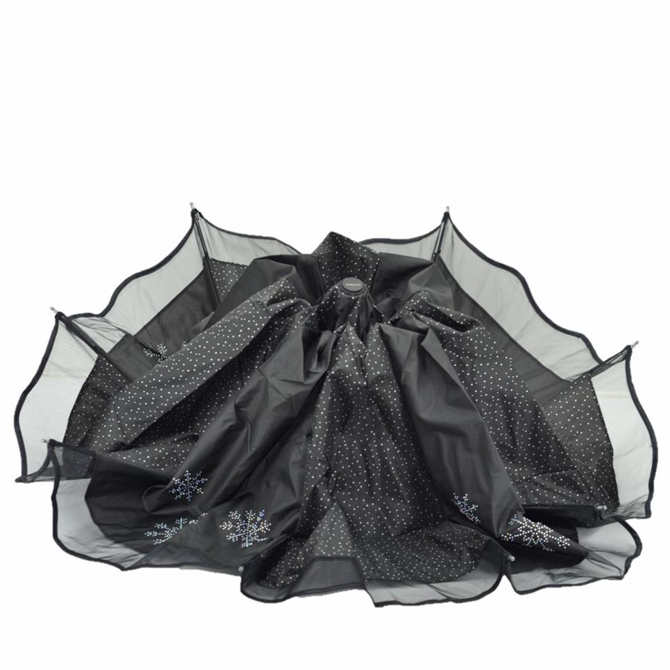 Marlux 1213 Tül Desenli Manuel Kadın Şemsiye Siyah