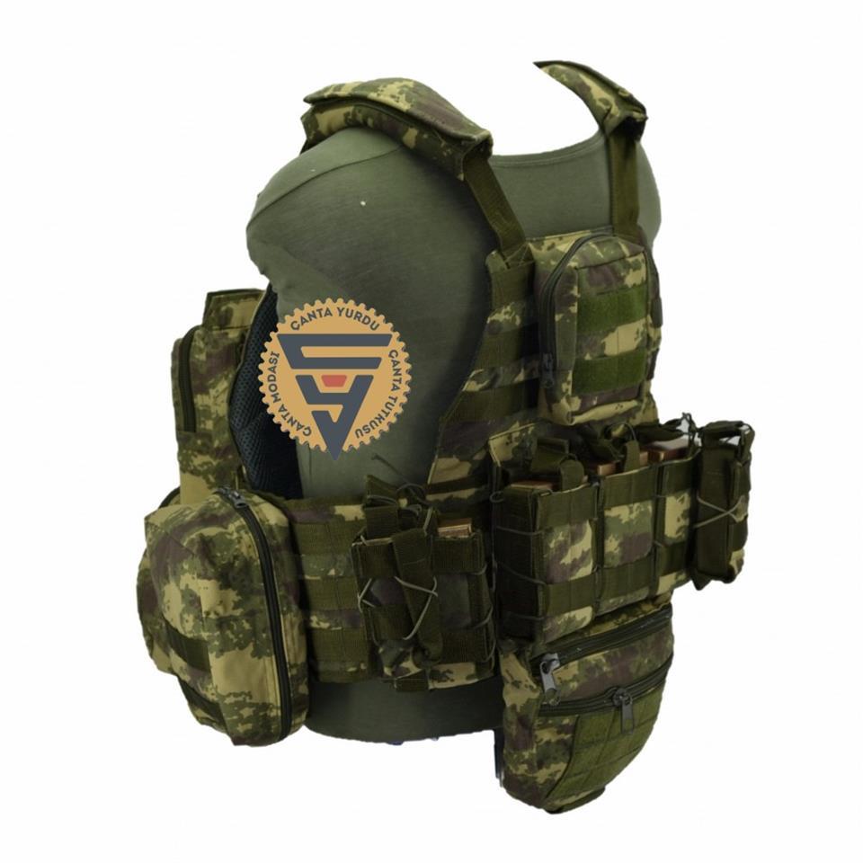 Multifonksiyonel Cordura Askeri Taktik Yelek Haki Kamuflaj