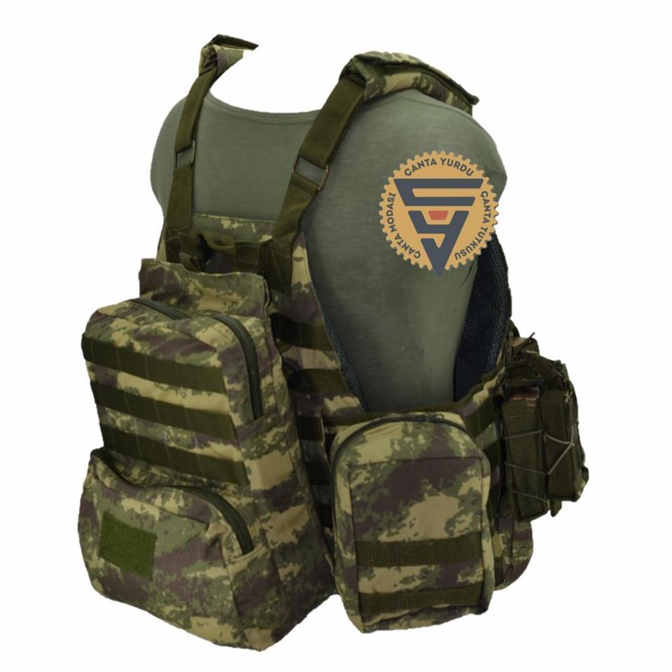 Multifonksiyonel Cordura Askeri Taktik Yelek Haki Kamuflaj