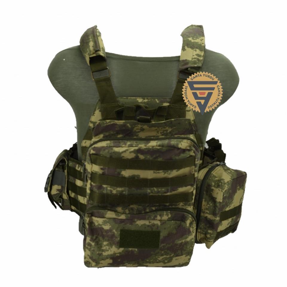 Multifonksiyonel Cordura Askeri Taktik Yelek Haki Kamuflaj