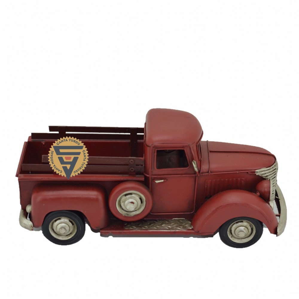 Dekoratif Nostaljik Metal Vintage Ford Kamyonet Kırmızı