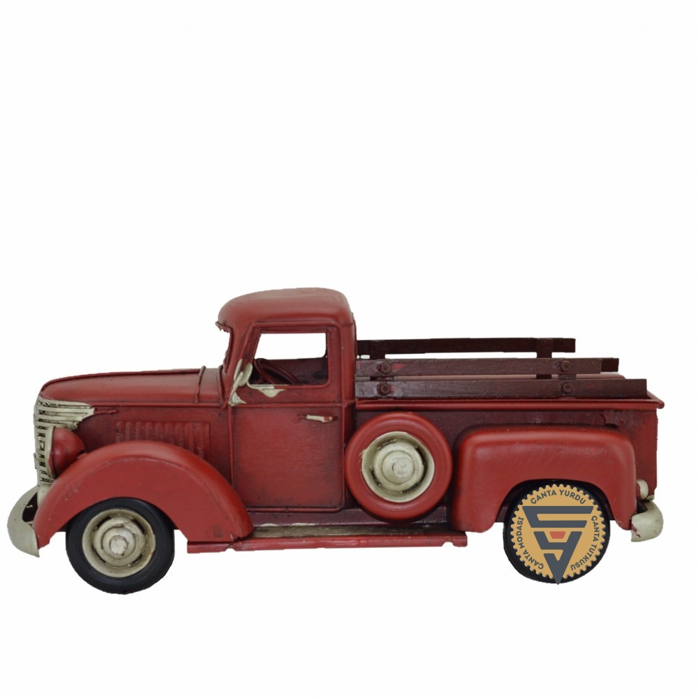 Dekoratif Nostaljik Metal Vintage Ford Kamyonet Kırmızı