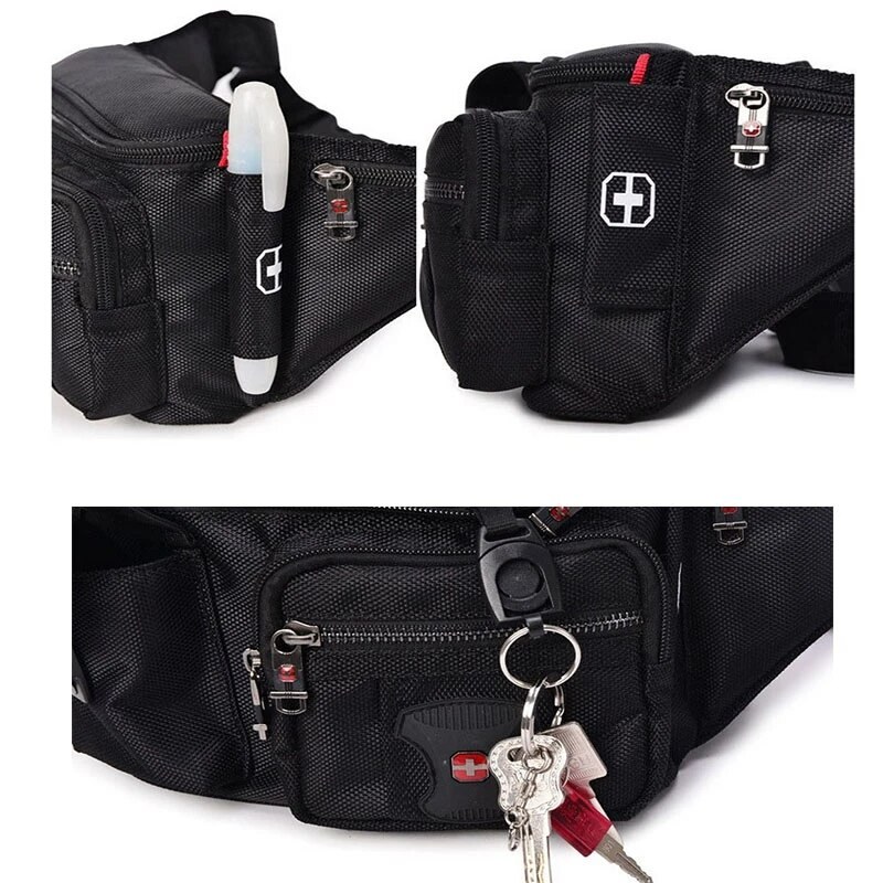 Swiss Multifunction İsviçre Bel Çantası Siyah
