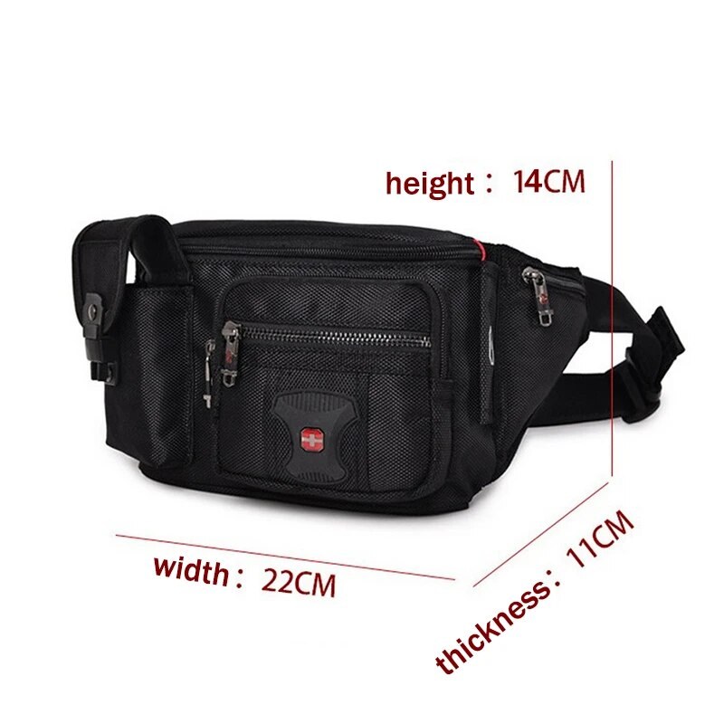 Swiss Multifunction İsviçre Bel Çantası Siyah