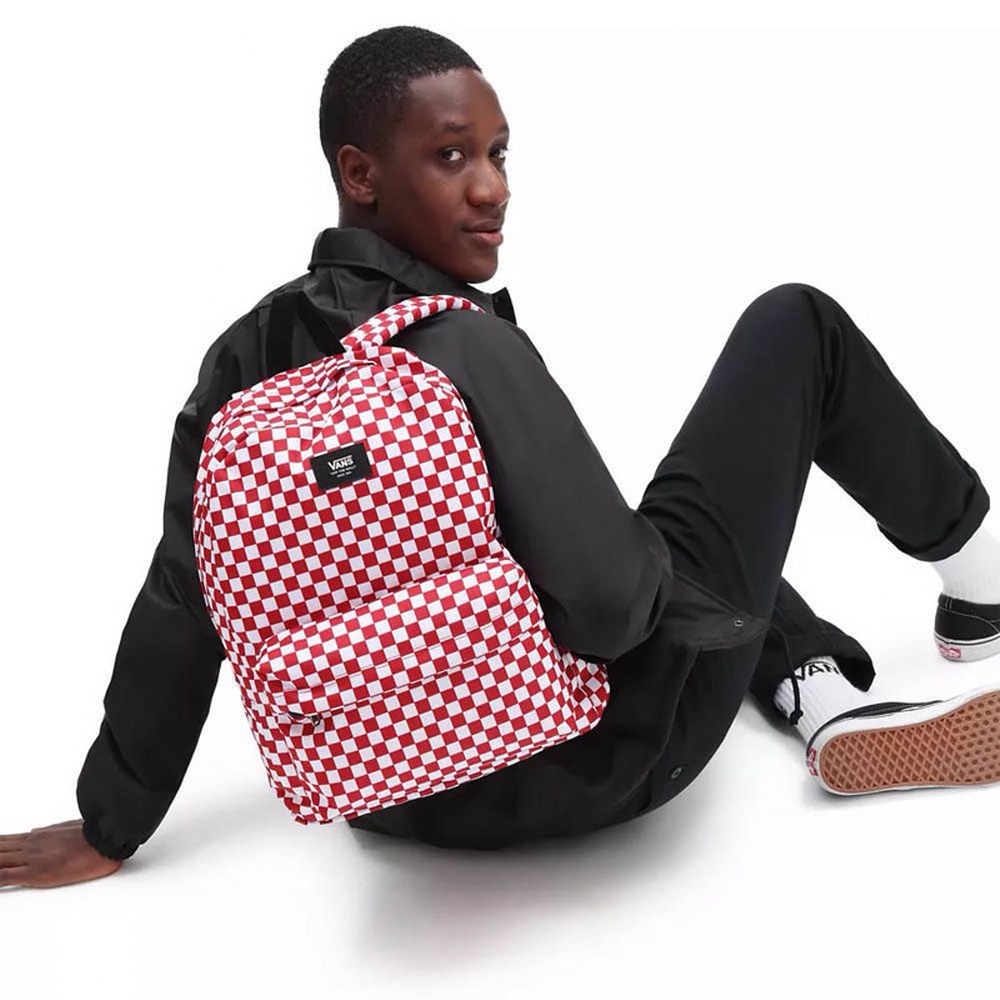 Vans Mn Old Skool Check Backpack Sırt Çantası Kırmızı