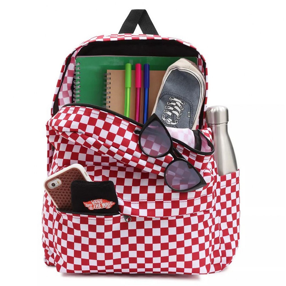 Vans Mn Old Skool Check Backpack Sırt Çantası Kırmızı