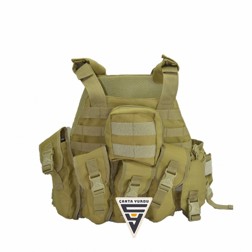 Ak47 Cordura Askeri Taktik Yelek Bej