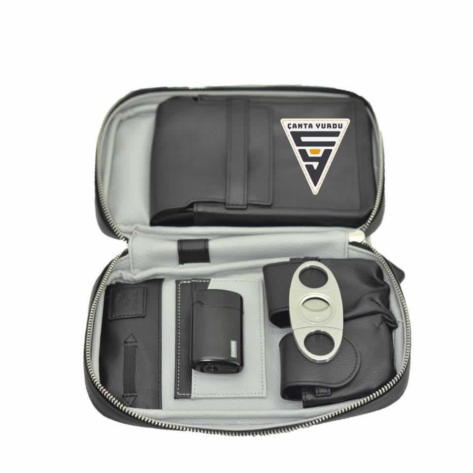 Cohiba Humidor Puro Saklama ve Taşıma Seti Çantası Siyah