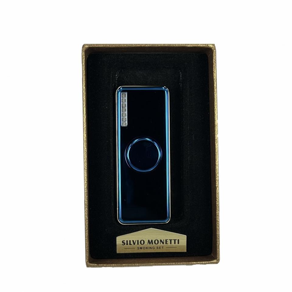Usb Şarjlı Işık Çarklı Elektronik Çakmak Mavi