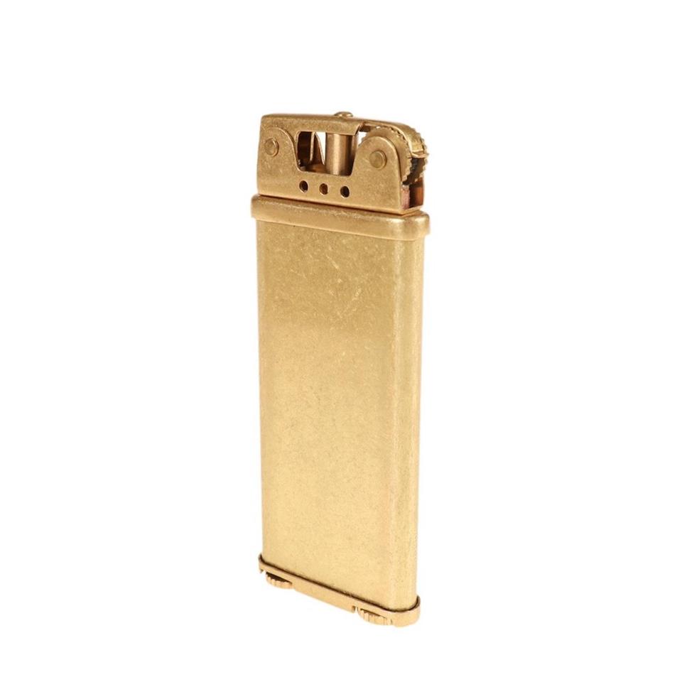Retro Benzinli Slim Metal Çakmak Altın