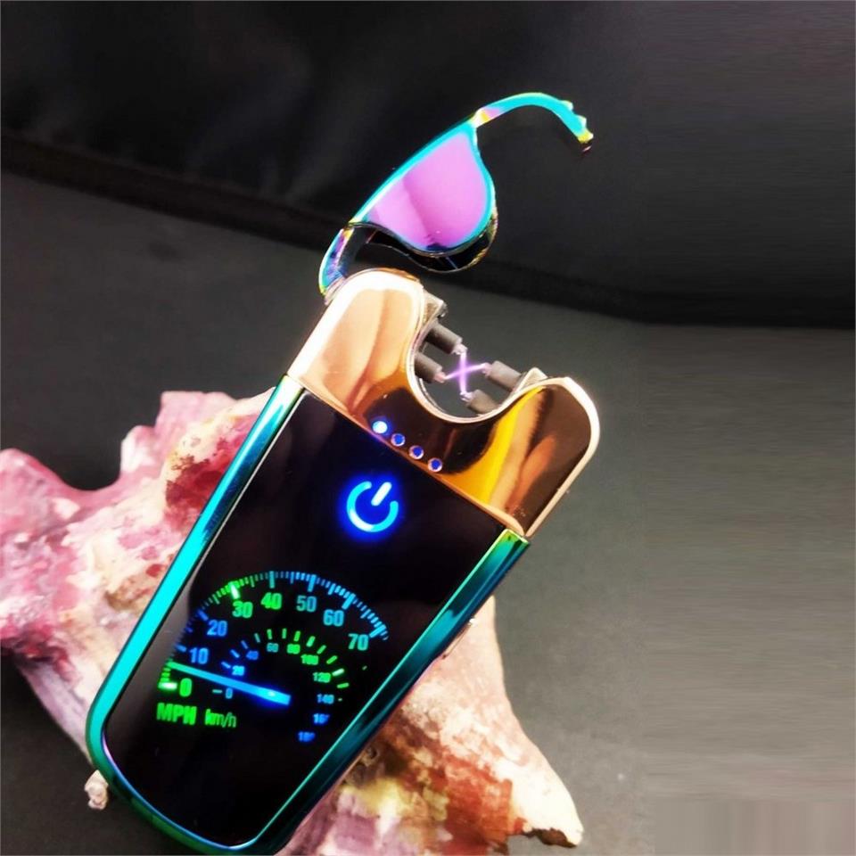Usb Şarjlı Led Hız Göstergeli Elektronik Çakmak Altın