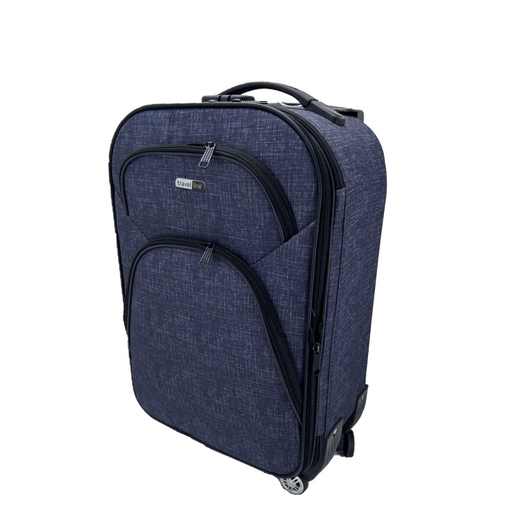 Travel Çekçekli Orta Boy Valiz Lacivert