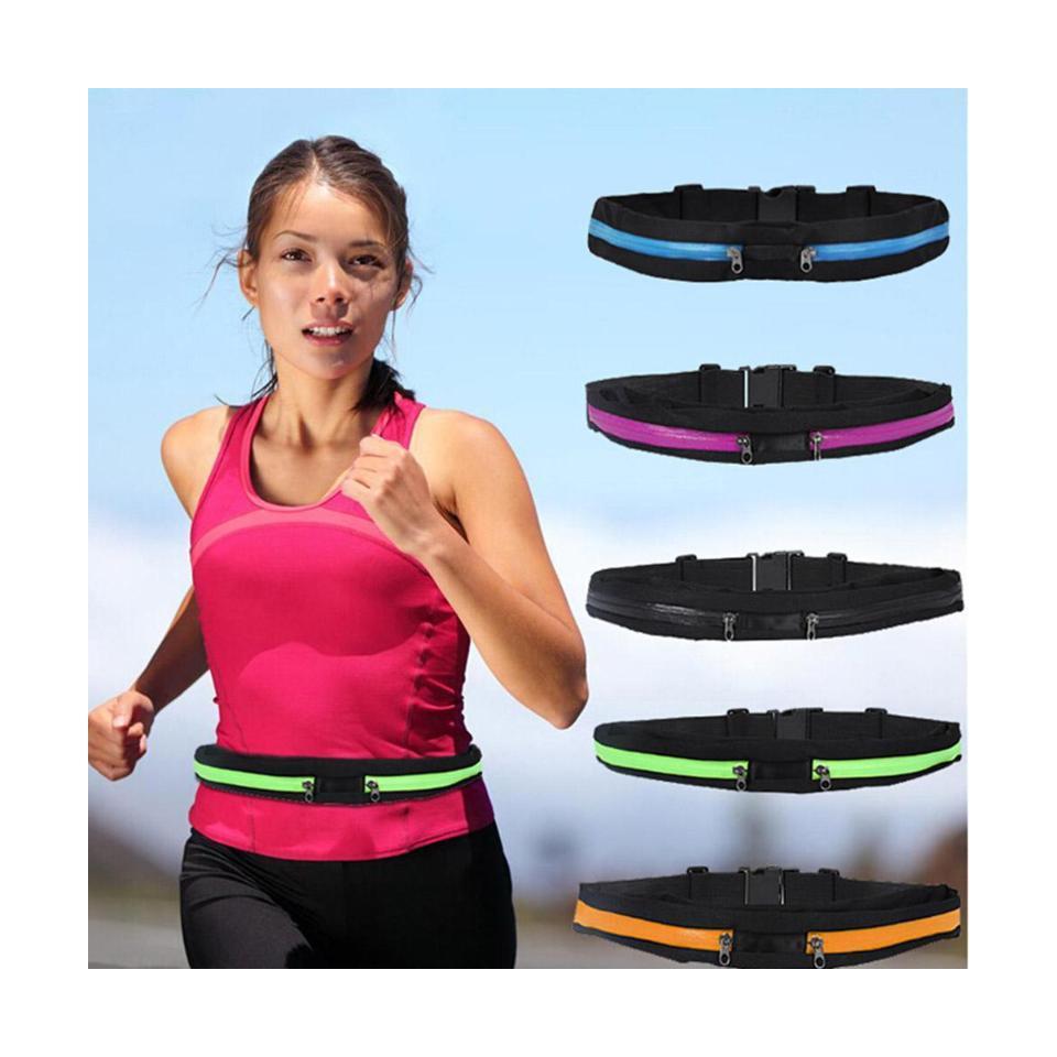 Fitness Çift Cepli Koşu Kemeri Bel Çantası Siyah