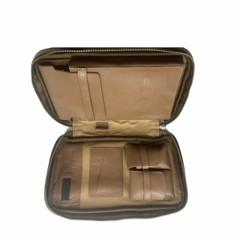 Ramos Hakiki Deri Humidor Puro Taşıma Çantası Taba