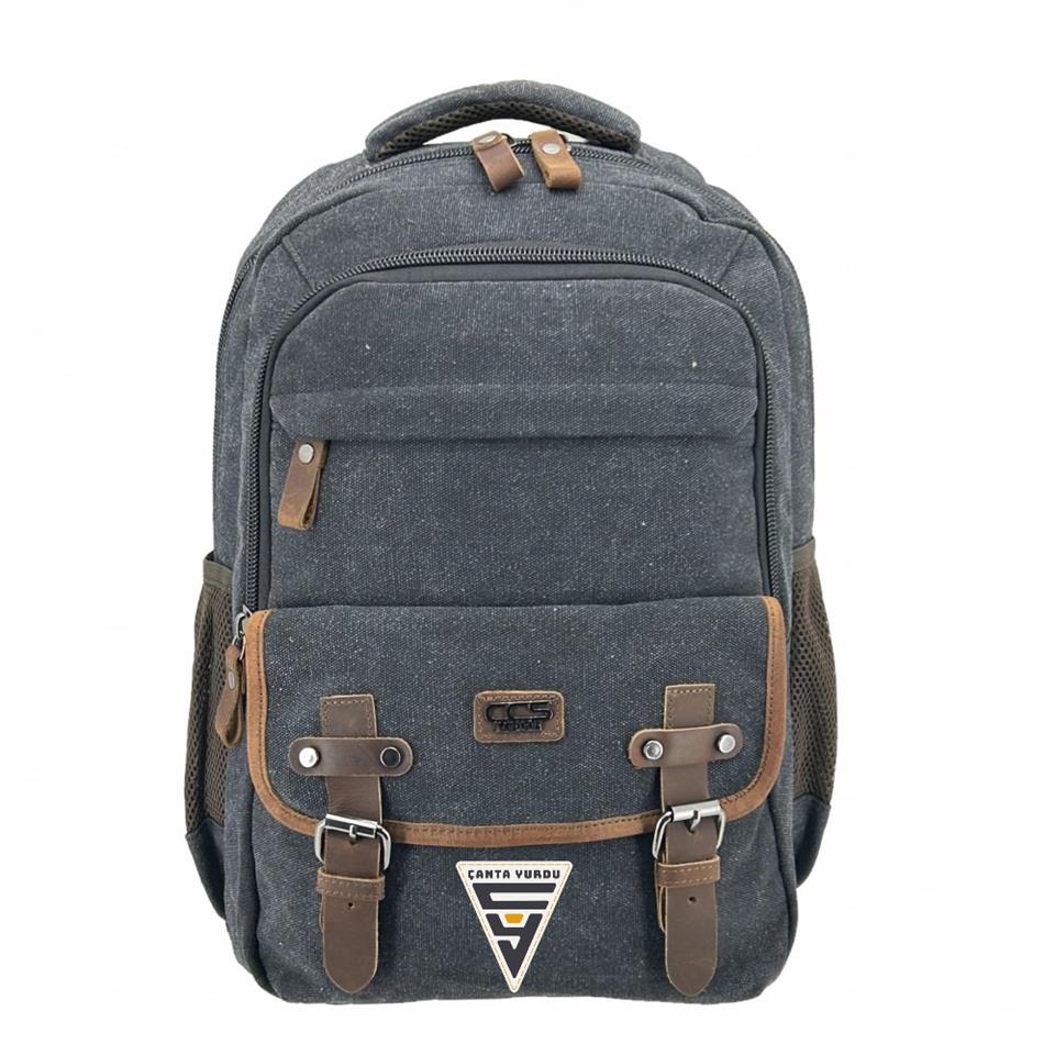 Ççs London 51567 Kanvas Laptop Bölmeli Sırt Çantası Siyah