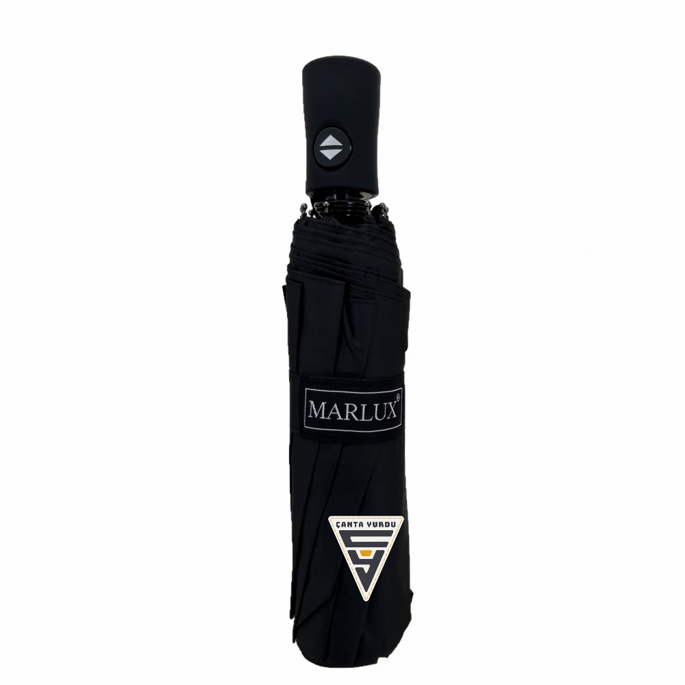 Marlux Plastik Saplı Tam Otomatik Şemsiye Siyah
