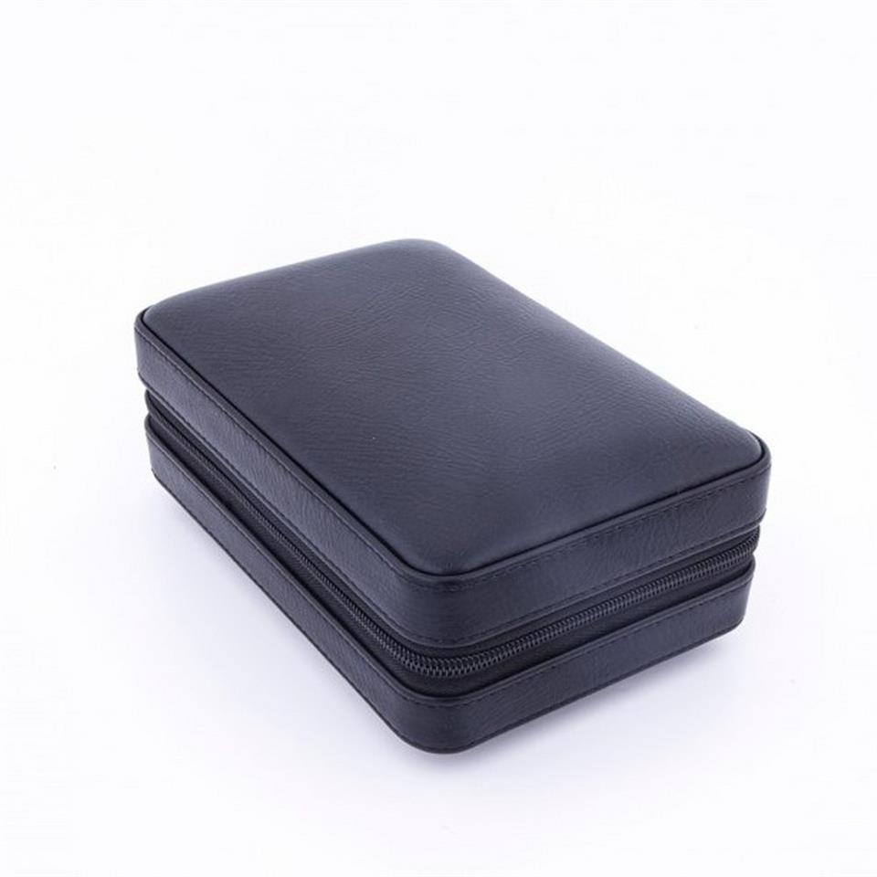 Deri Puro Saklama ve Taşıma Kutusu Humidor Siyah