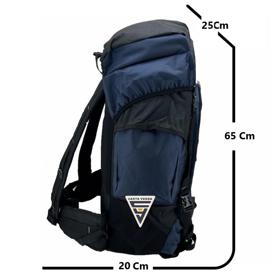 Cakard 65+10 Litre Dağcı Sırt Çantası Lacivert