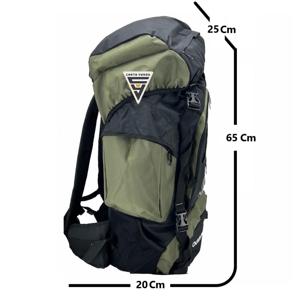 Cakard 65+10 Litre Dağcı Sırt Çantası Yeşil