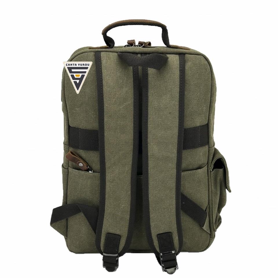 Ççs London 51565 Kanvas Laptop Sırt Çantası Haki