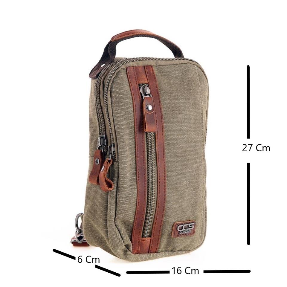 Ççs London 31468 Kanvas Çapraz Çanta Yeşil