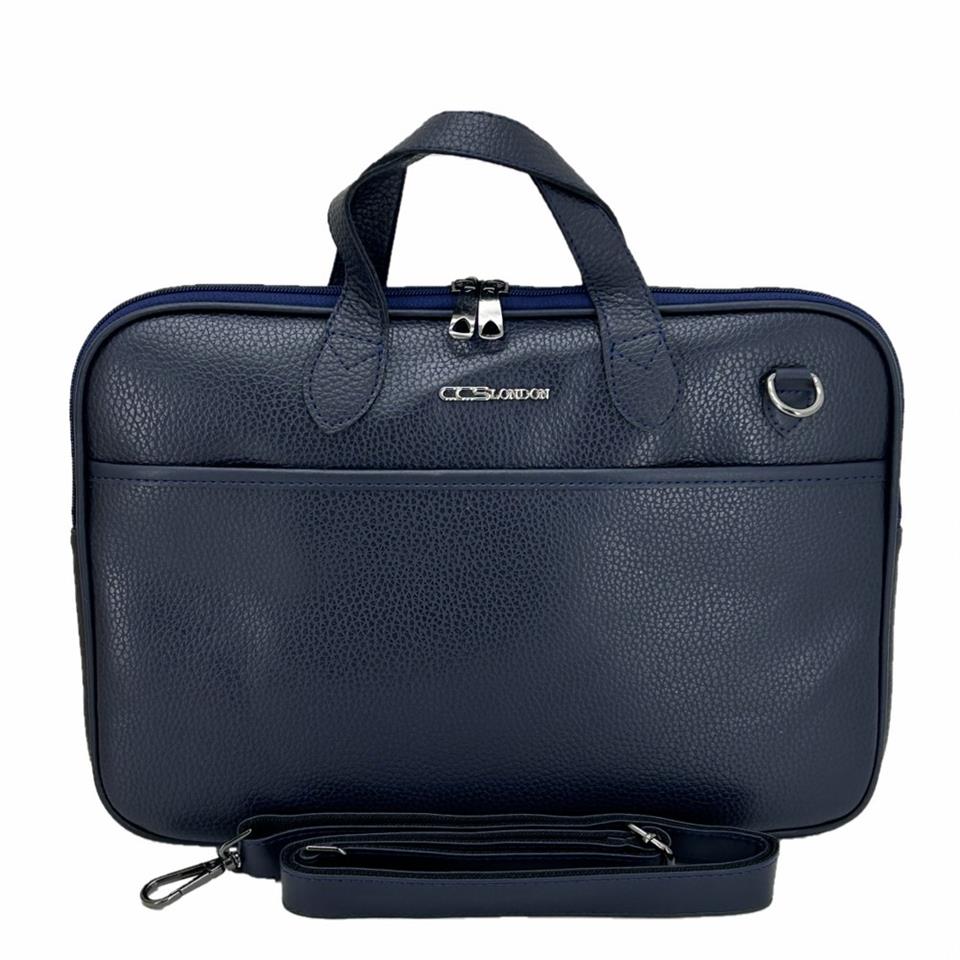 Ççs London 71454  Vegan Evrak Laptop Çantası 15 İnç Lacivert