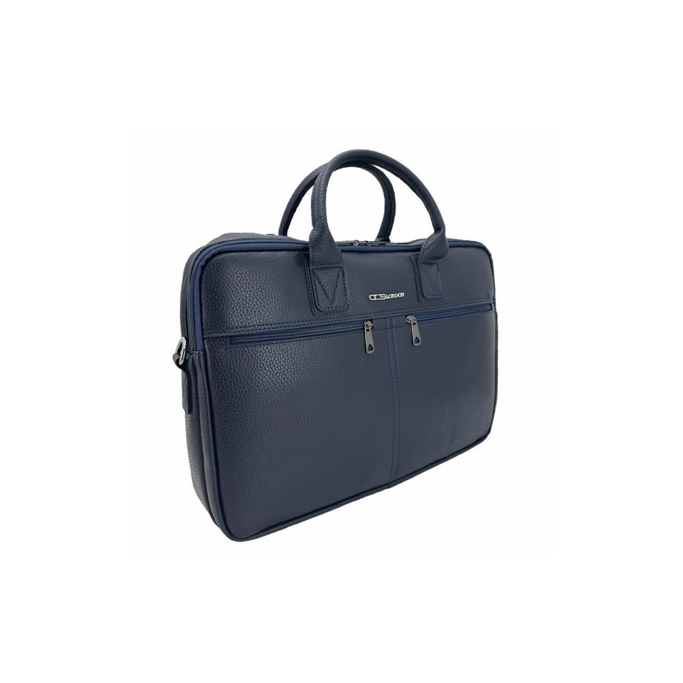 Ççs London 71452 Vegan Deri Laptop Evrak Çantası 15 İnç Lacivert