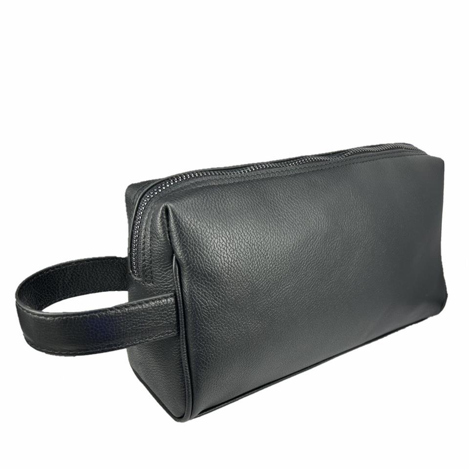 Hakiki Deri CA250 Dopp Kit El Çantası Siyah
