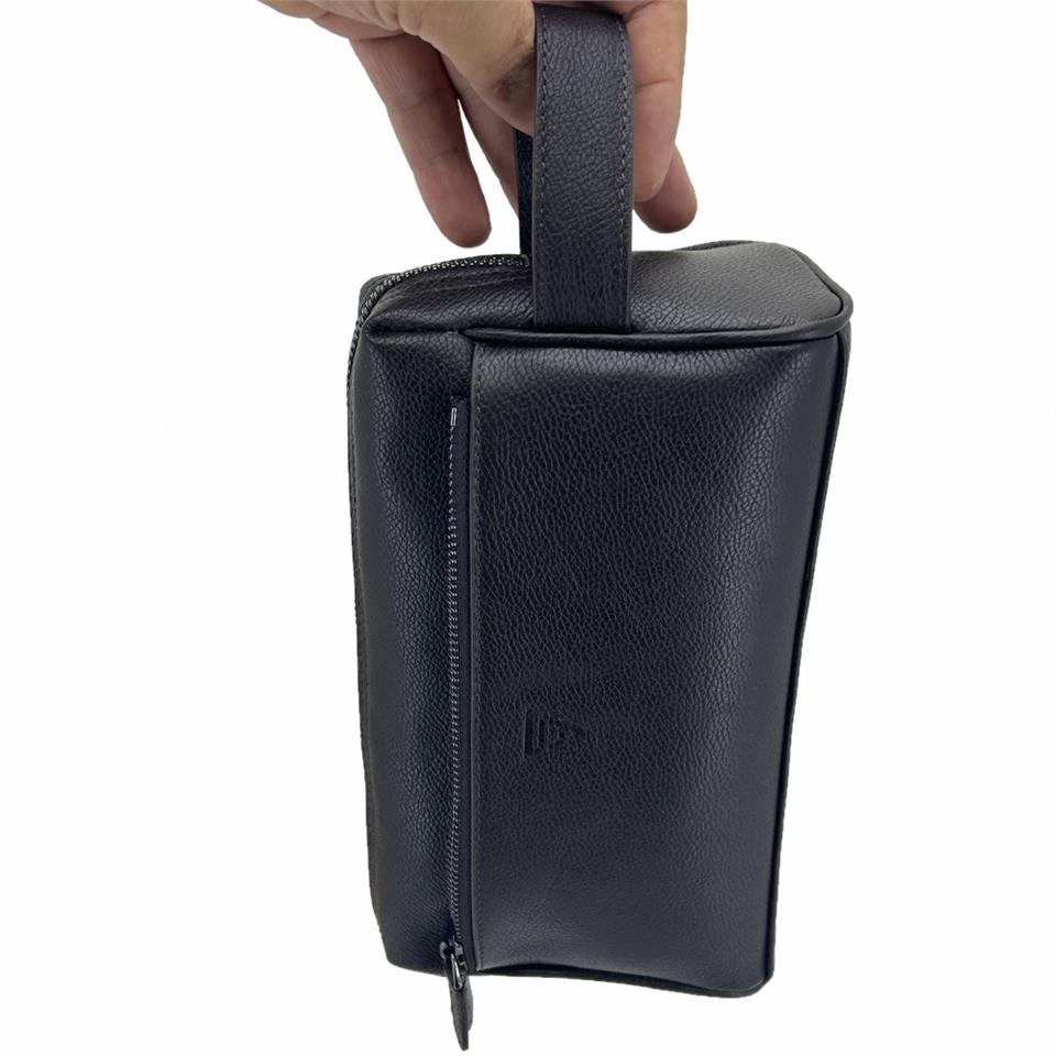 Hakiki Deri CA250 Dopp Kit El Çantası Siyah