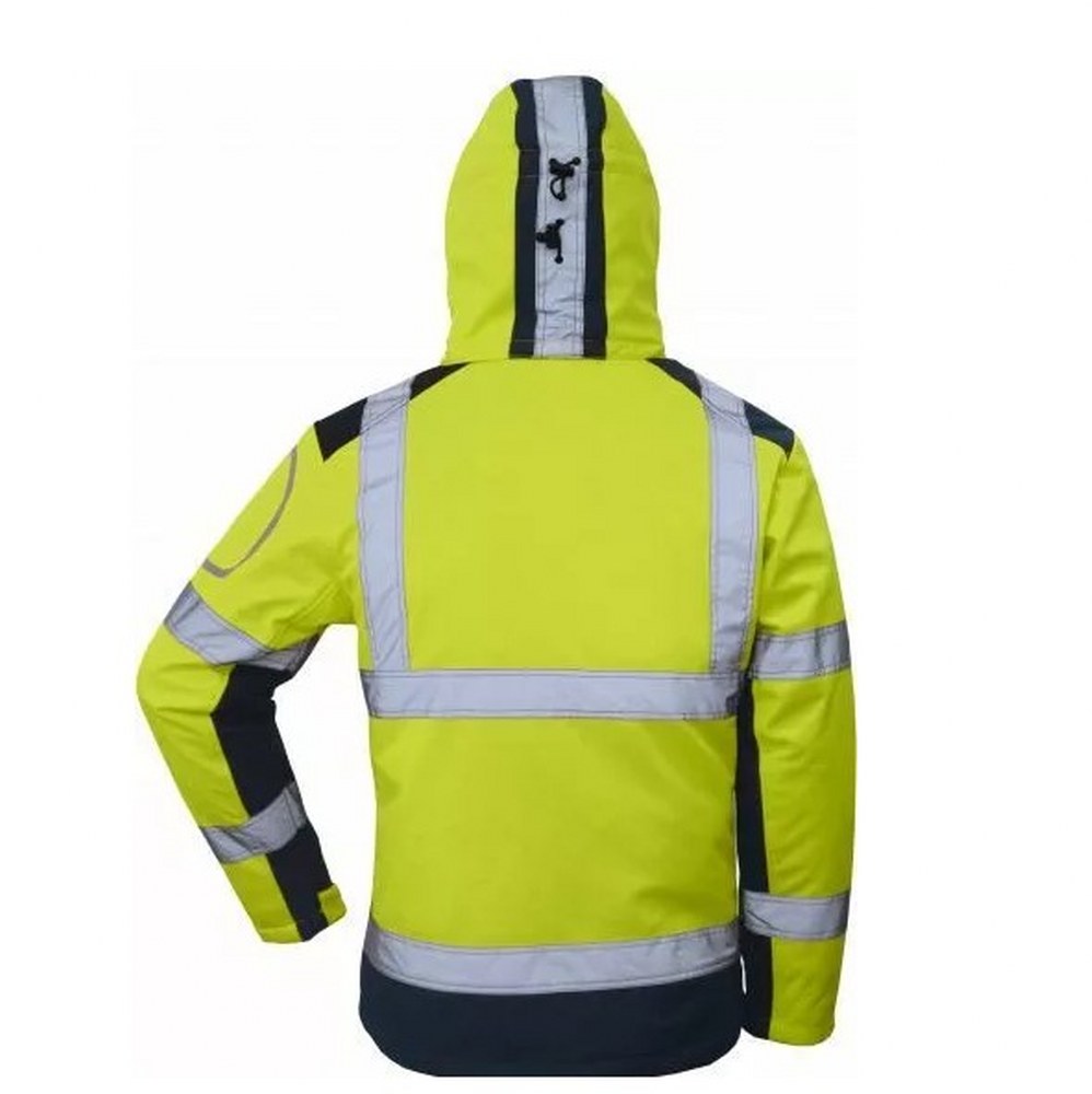 Softshell Reflektörlü İş Montu Su Geçirmez Ceket Sarı