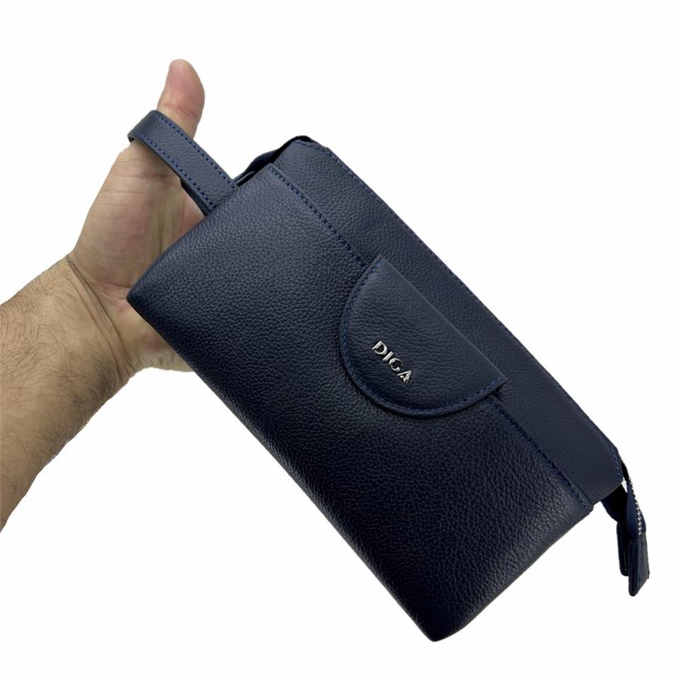 Diga Hakiki Deri 3006 Dopp Kit El Çantası Lacivert