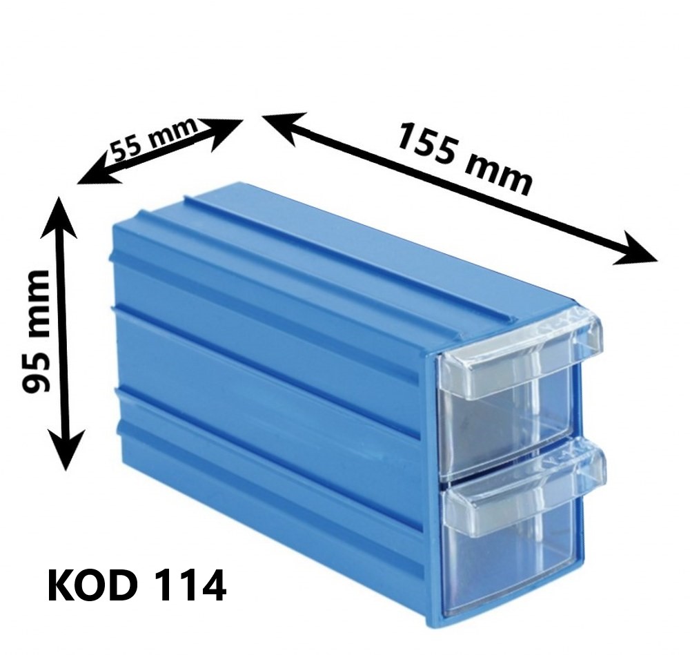 Sembol 114 Plastik Çift Çekmeceli Kutu 155X95x55mm 24 Adet
