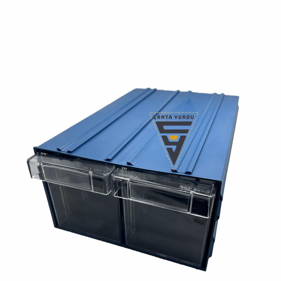 Sembol 501 Plastik Çift Çekmeceli Kutu 302X210x124mm 18 Adet