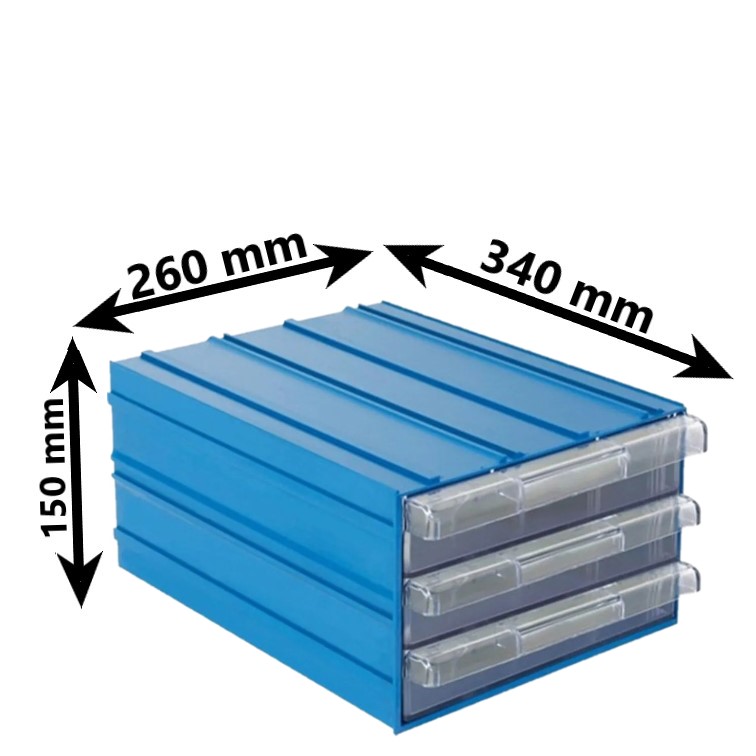 Sembol 513 Plastik Üç Çekmeceli Kutu 340X260x150mm 6 Adet