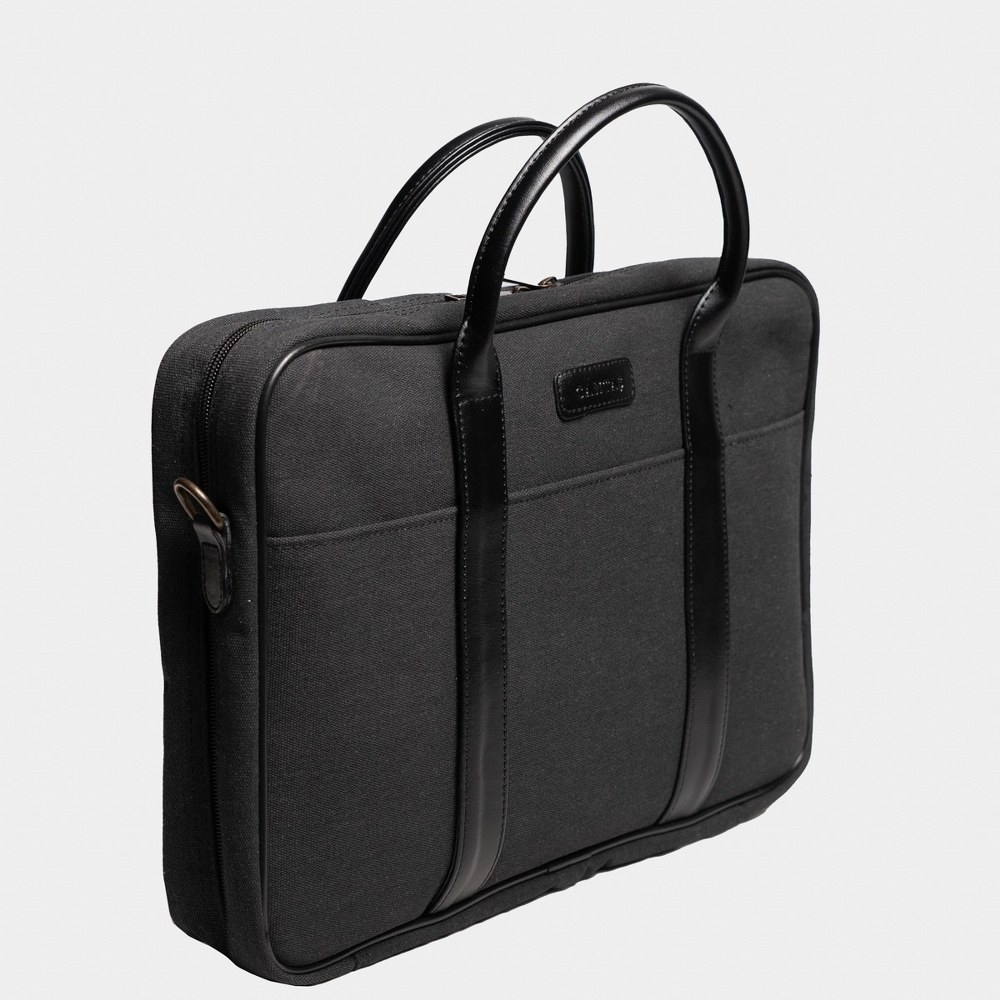 Retro Kanvas 35X23 Evrak ve Laptop Çantası 13 İnç Siyah