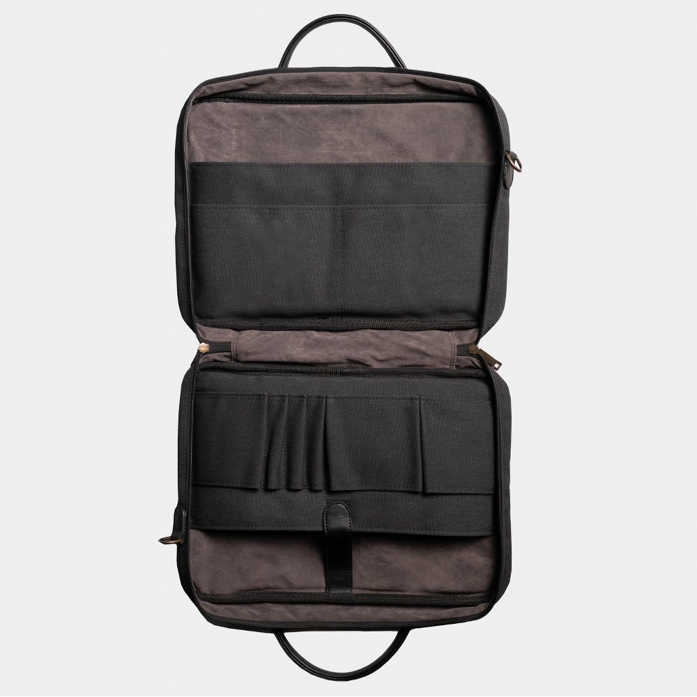Retro Kanvas 35X23 Evrak ve Laptop Çantası 13 İnç Siyah
