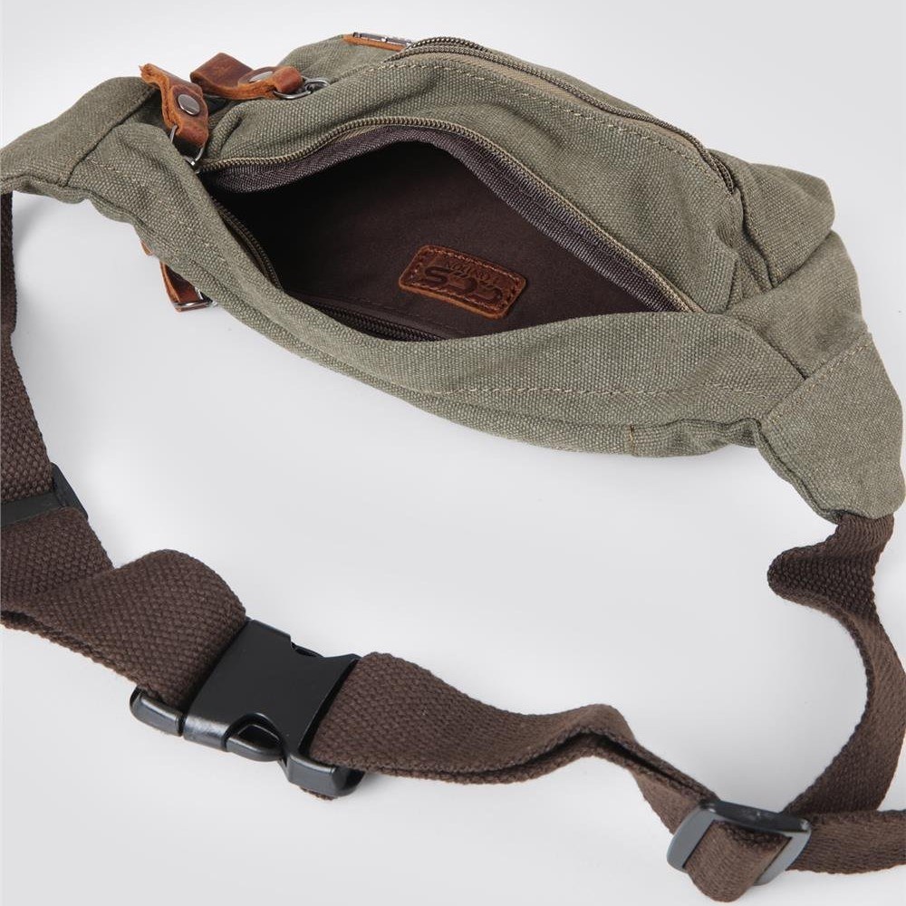 Ççs 31516 Sport Kanvas Bel Çantası Yeşil