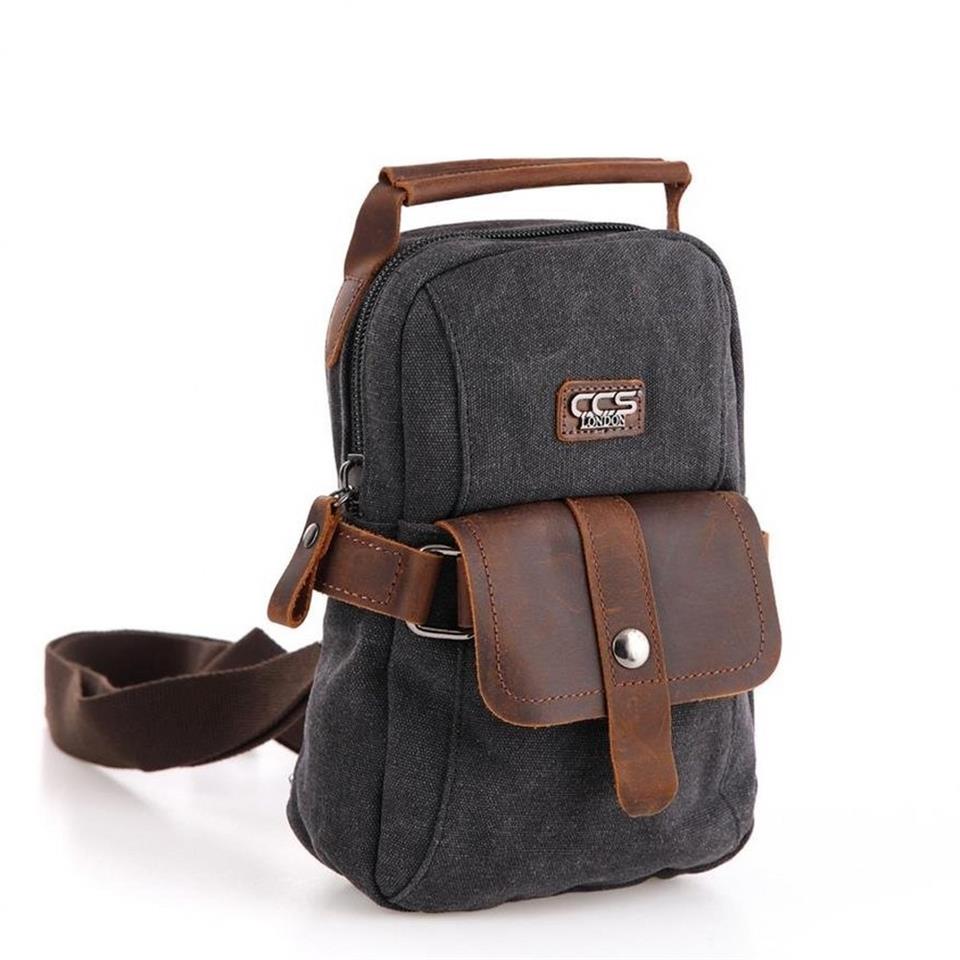 Ççs 51396 Kanvas Omuz Askılı Çapraz Çanta Siyah