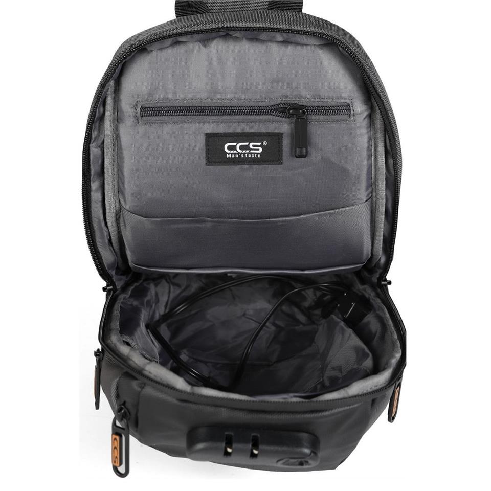 ÇÇS 31300 Usb Çıkışlı Çapraz Sırt ve Göğüs Çantası Gri